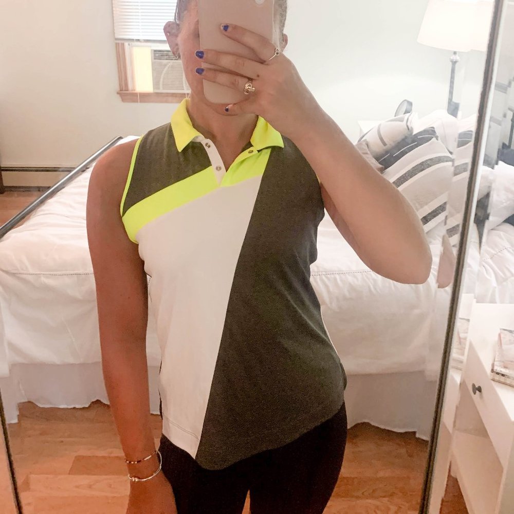 Grey and White Golf Tank Top